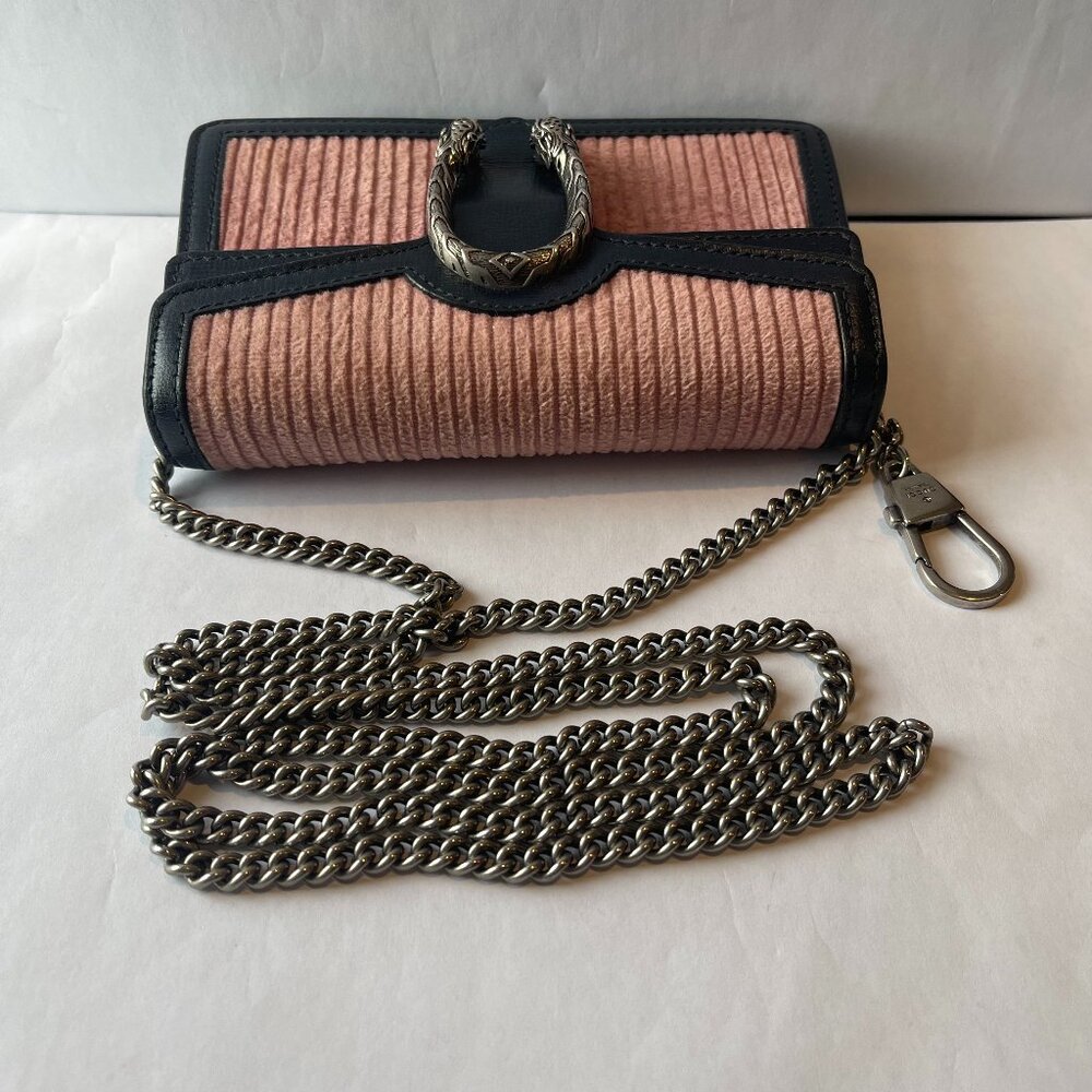 Gucci Dionysus Mini Pink Corduroy and Leather Shoulder/Crossbody Bag - Preowned - Picture 8 of 16